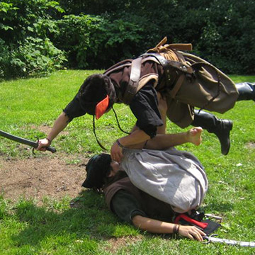 Zwei Agones Panduri im Schaukampf